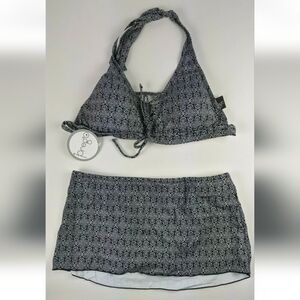 Prego Skirted Bikini Set, Black, Women's Small